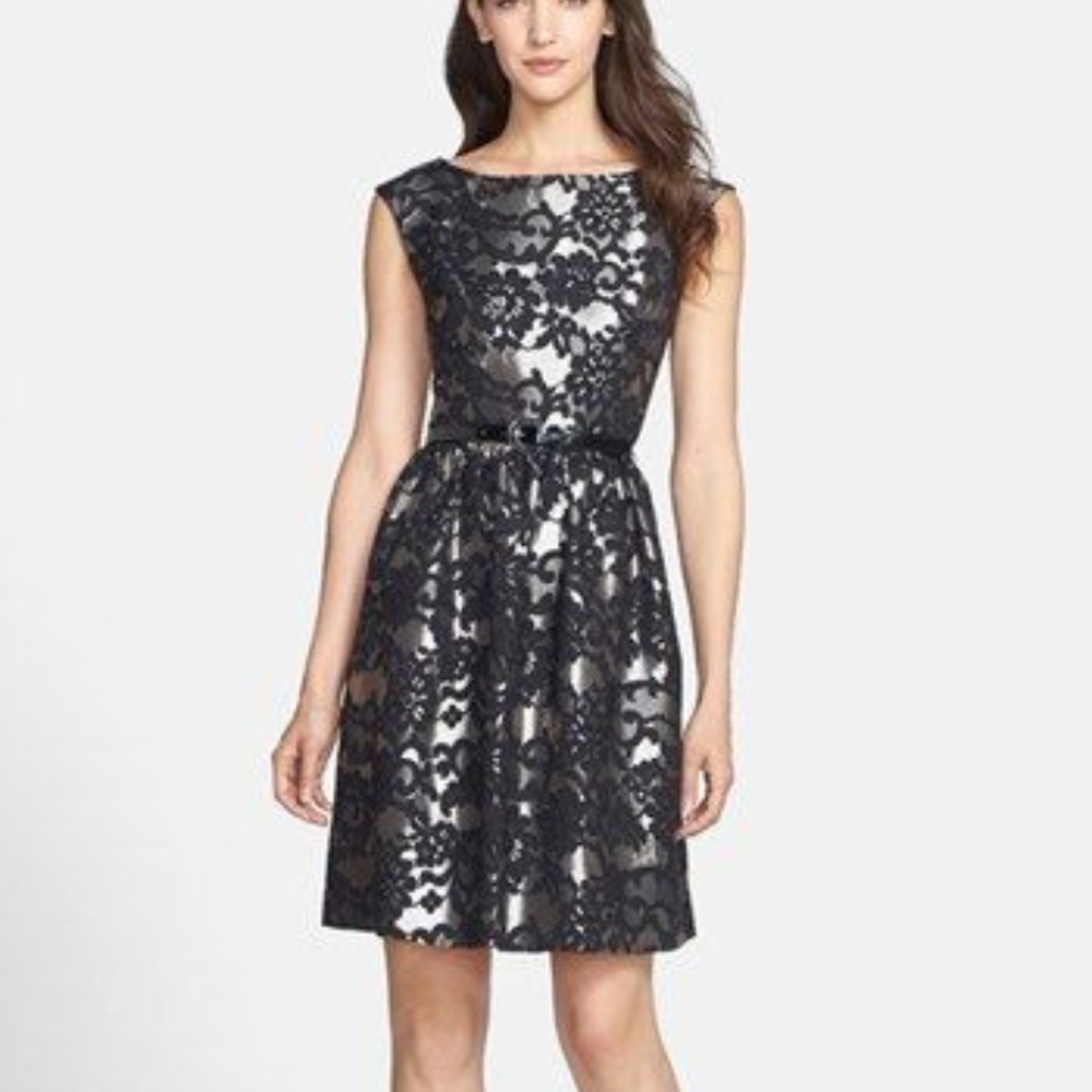 Eliza J Metallic Jacquard Fit&Flare Size 12